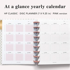 Calendar Printable Undated, Happy Planner Classic, Yearly Calendar ...