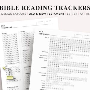 Bible Reading Log Checklist, Bible Study Planner, Bible tracker, Christian Planner, Scripture Reading Chart, Faith Planner, Letter, A5, A4