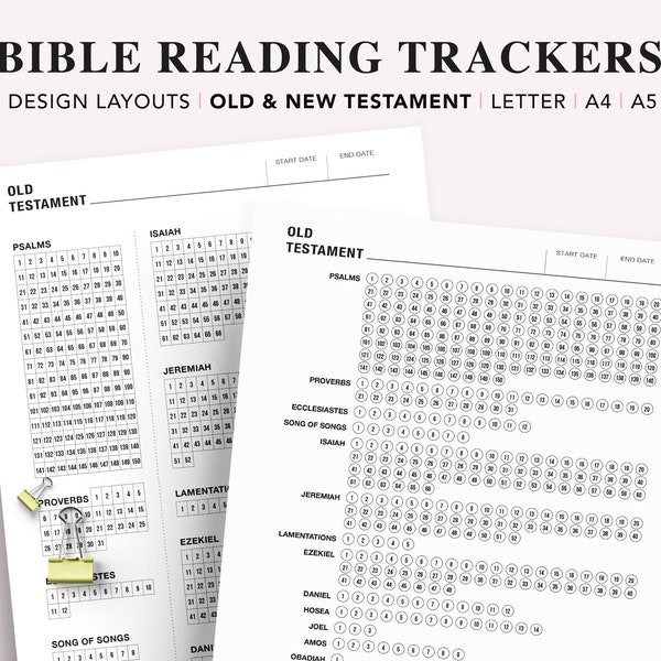 Bible Reading Log Checklist, Bible Study Planner, Bible tracker, Christian Planner, Scripture Reading Chart, Faith Planner, Letter, A5, A4