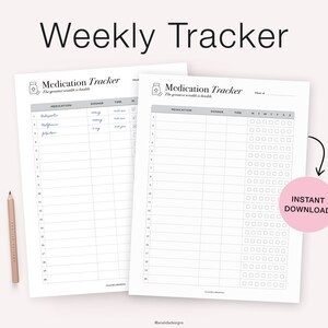 Medication Chart, Printable Medication Tracker, Medical Planner ...