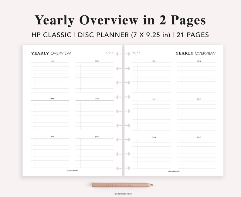 2022 Goal Planner Printable Happy Planner Insert New Year Etsy