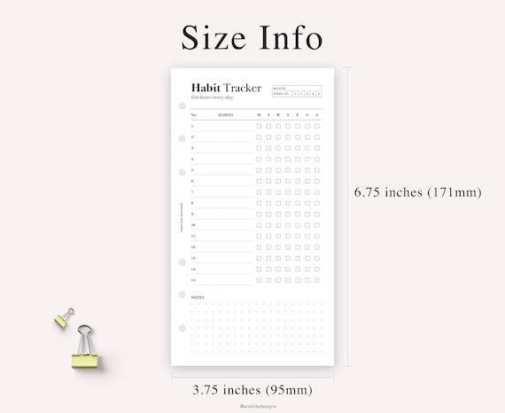  Habit Tracker Inserts for Personal Size Planners (3.75