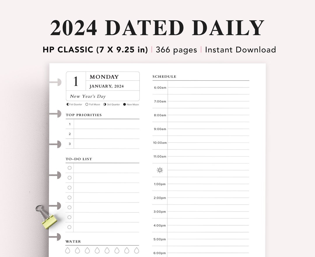 2024 Dated Daily Planner Printable Happy Planner Classic - Etsy Canada