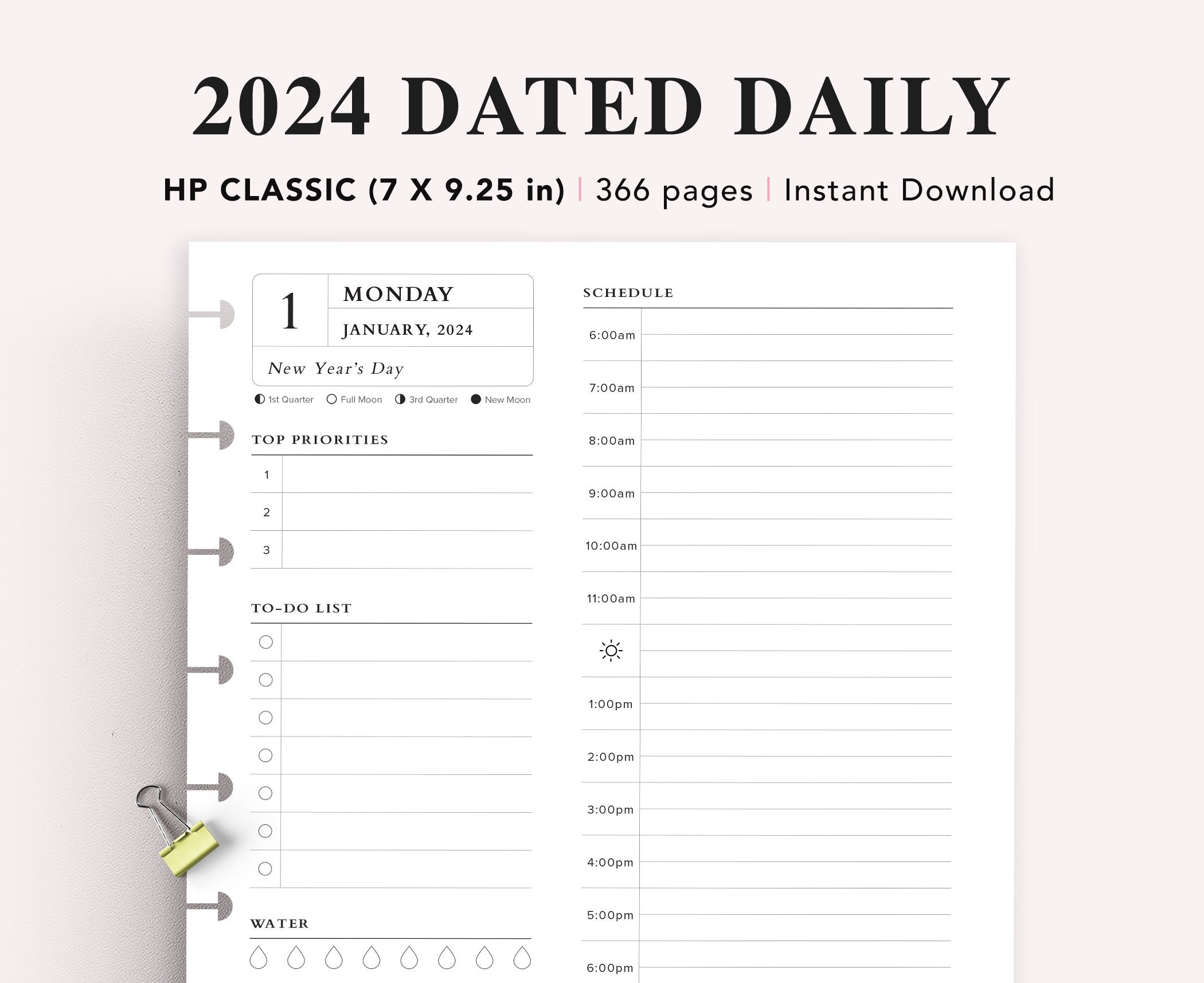 2024 Dated Planner Inserts | Daily