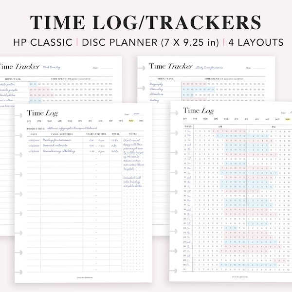 Time Tracker Printable, Happy Planner Classic Insert, Time Log, Time Blocking Template, Time Management, Activity Tracker, Hourly Schedule