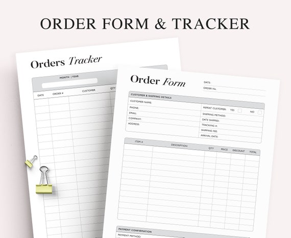 Small Business Planner Printable Sales Log Order Form | Etsy