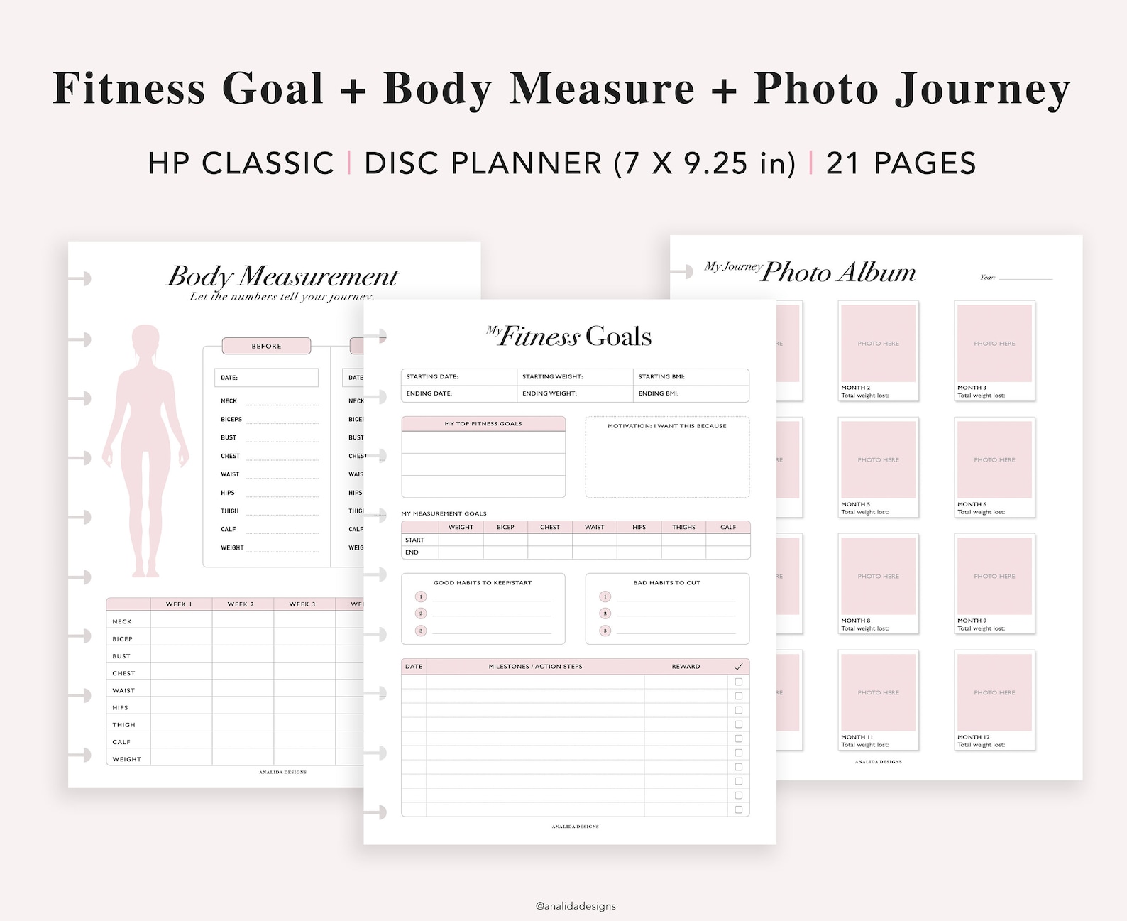 Fitness Planner Printable Happy Planner Classic Insert | Etsy
