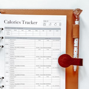 Calorie Tracker, Printable Calories Journal, Daily Weekly Calorie Counter, Diet Planner, Diet Plan, A5 Planner Inserts, PDF Instant Download image 4