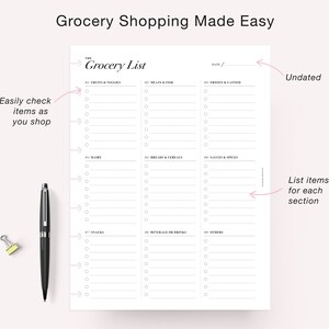 Grocery List Printable Happy Planner Classic, Weekly Meal Planner ...