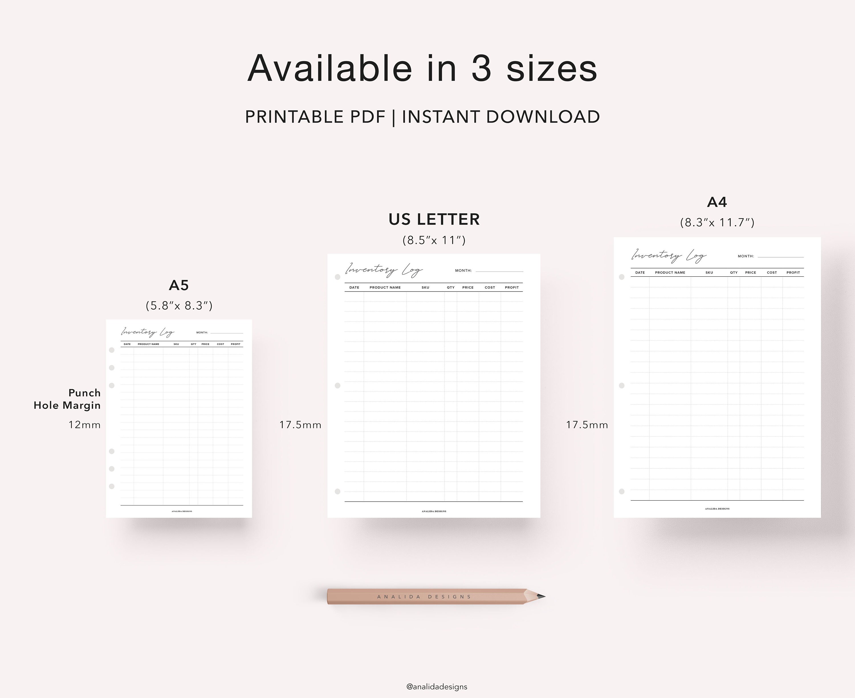 Inventory Tracker Inventory List Product Inventory Log Etsy