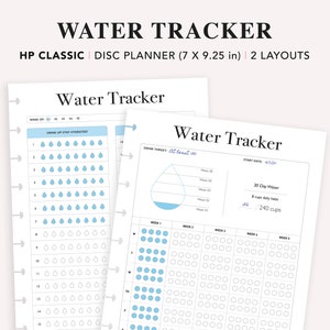 Water Tracker, Happy Planner Classic, 30 Day Water Challenge Printable, Water Intake Template, Hydration Tracker, Monthly Water Tracking
