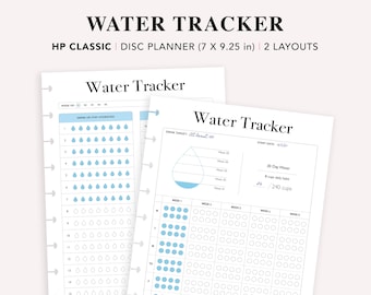 Water Tracker, Happy Planner Classic, 30 Day Water Challenge Printable, Water Intake Template, Hydration Tracker, Monthly Water Tracking