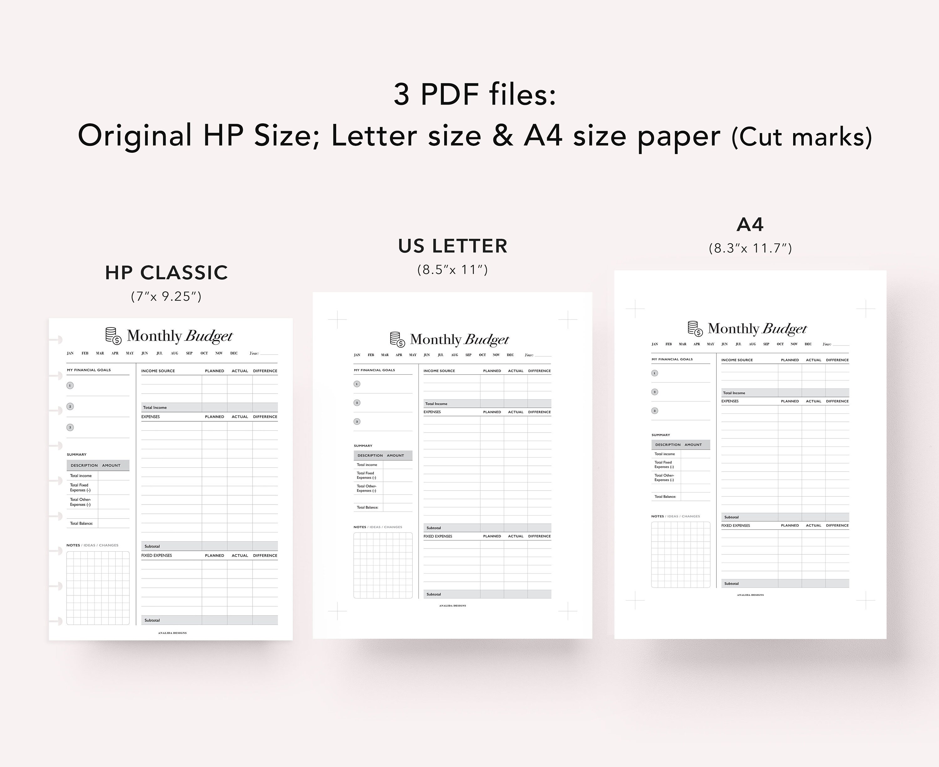 Budget Planner Printable Happy Planner Classic Insert | Etsy