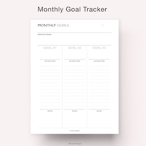 Daily, Weekly, Monthly Goal Planner, 90 Day Goal Setting Printable ...