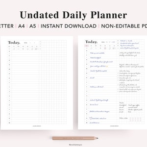 Hobonichi Daily Planner Printable, Daily Weekly Monthly Planner ...