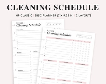 Home Cleaning Schedule, Happy Planner Classic, Weekly Cleaning Checklist, House Clean Schedule, Home Organization Printable, Chore Chart