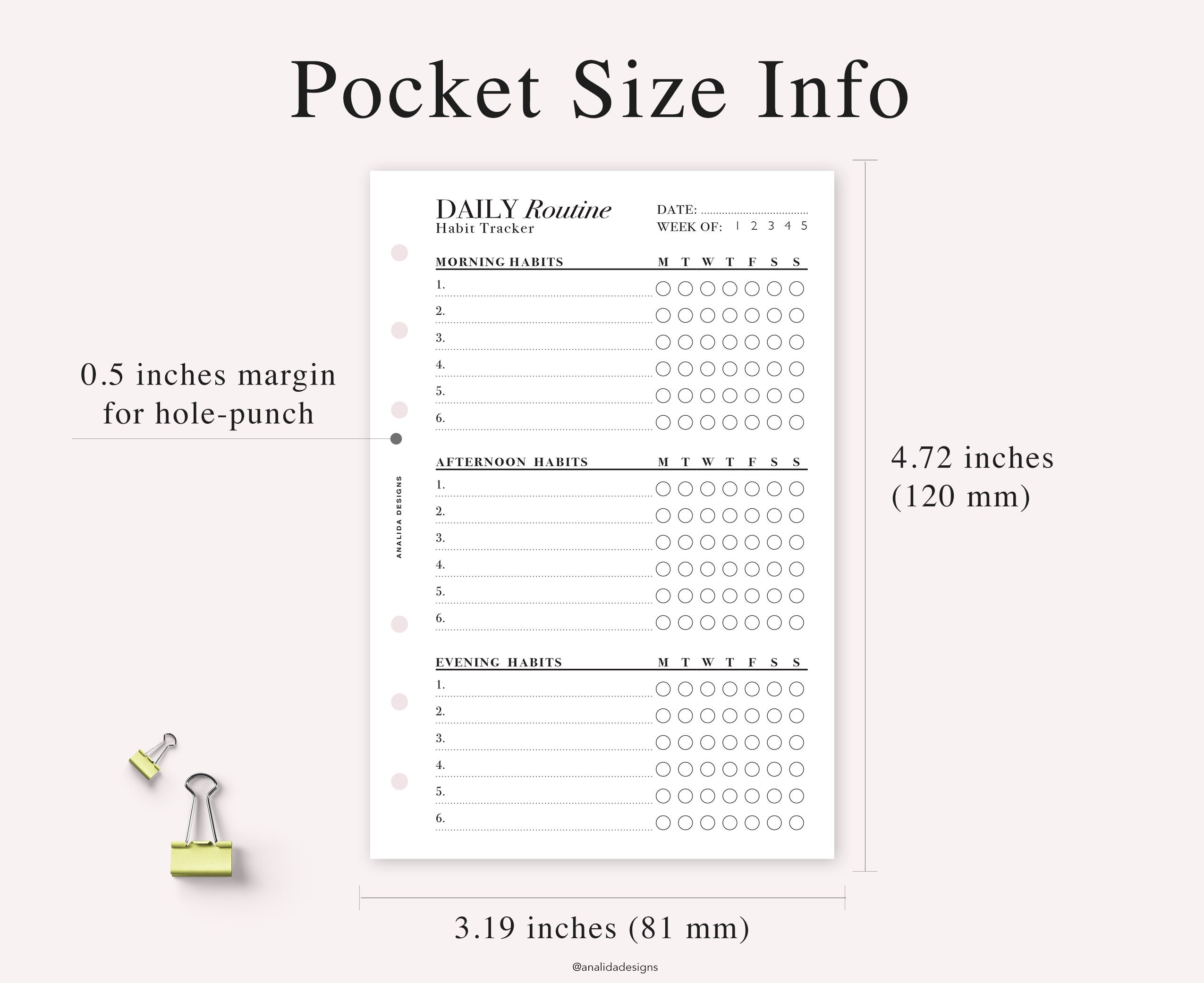 Pocket Habit Tracker Printable: Weekly Routine Planner (PDF) - Etsy UK