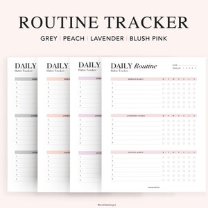 Habit Tracker Printable, Weekly Habit Tracker, Daily Planning, Routine Planner, Routine Checklist, includes US Letter, A4 & A5 Inserts image 1