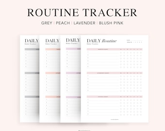 Habit Tracker Printable, Weekly Habit Tracker, Daily Planning, Routine Planner, Routine Checklist, includes US Letter, A4 & A5 Inserts