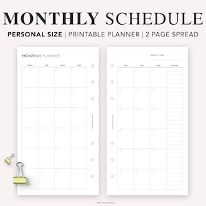 Undated Monthly Planner Refills Undated Monthly Planner Inserts Calendar Refills Monthly Calendar Inserts 