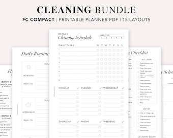FC Compact Cleaning Schedule Printable: Minimalist Chore Chart (PDF)