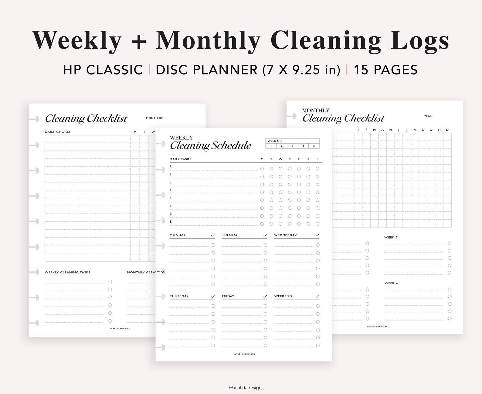 Cleaning Schedule Printable Happy Planner Classic Insert - Etsy