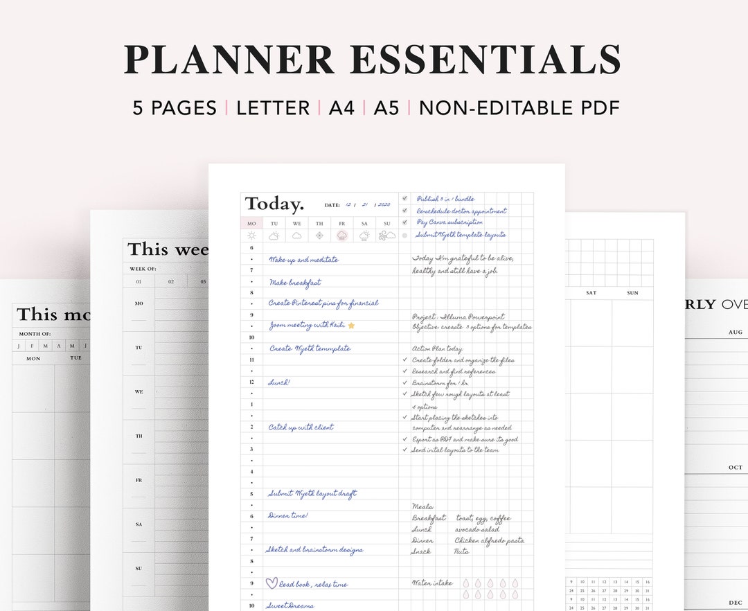 Hobonichi Daily Planner Printable, Daily Weekly Monthly Planner ...