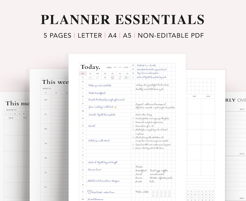 Hobonichi Daily Planner Printable Daily Weekly Monthly - Etsy