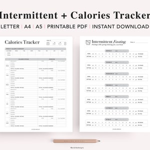 Fitness Journal Printable, Workout Log, Weight Loss Journal, Meal Planner, Calorie & Walking tracker, Health Planner, PDF Instant Download image 8