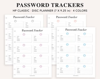 Password Tracker Printable: Happy Planner Classic Inserts (PDF)