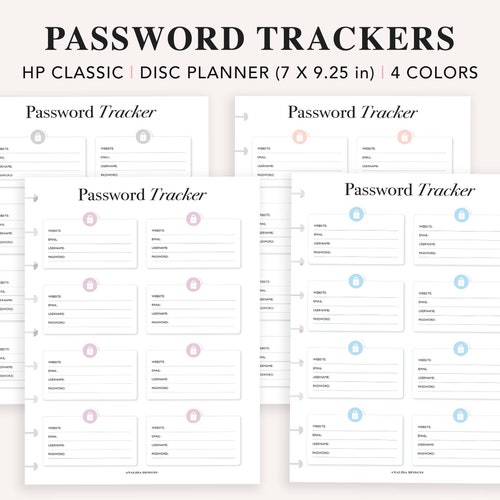 Password Tracker Happy Planner Classic Planner Password Etsy