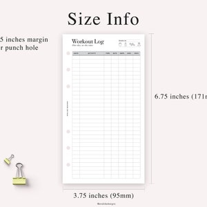 PERSONAL Workout Planner Printable, Exercise Log, Workout Template, Workout Calendar, Fitness Planner, Workout Tracker, Personal size insert image 6
