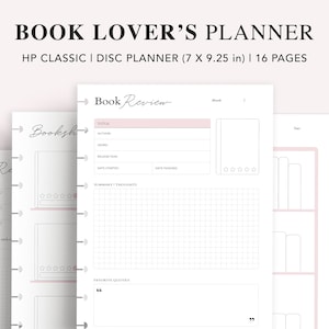 Tracker di lettura stampabile, inserto Happy Planner, diario di lettura, registro di lettura, pacchetto Book Lovers Planner, recensione di libri, HP Classic PDF
