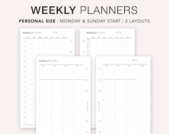 Personal Weekly Planner: Hourly Schedule, Time Blocking (PDF)
