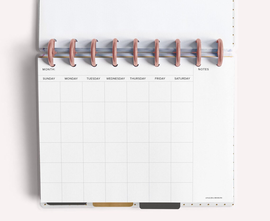 Monthly Planner Printable Happy Planner Classic Undated - Etsy