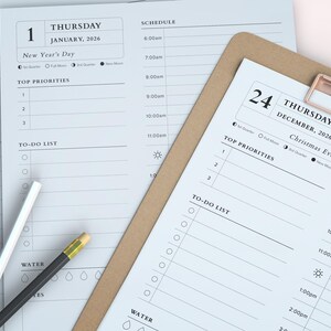 2026 Daily Planner Printable: Time Blocking, A4/A5/Letter (PDF) image 2
