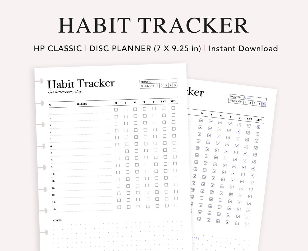 Buy Weekly Habit Tracker Printable: Happy Planner Classic Insert (PDF ...