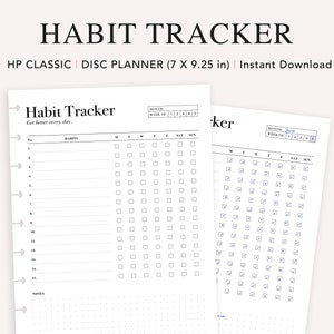Weekly Habit Tracker Imprimible, Happy Planner Classic, Lista de verificación de rutina, Plantilla de seguimiento de hábitos, Inserciones clásicas de HP, Descarga instantánea en PDF