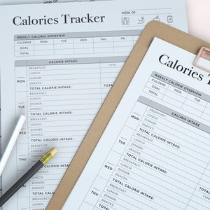 Calorie Tracker, Printable Calories Journal, Daily Weekly Calorie Counter, Diet Planner, Diet Plan, A5 Planner Inserts, PDF Instant Download image 6