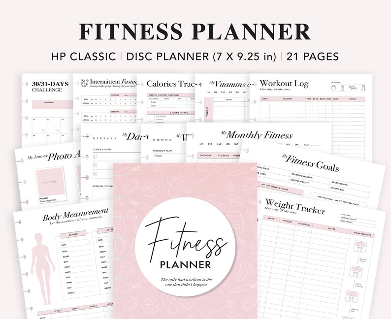 Fitness Planner Printable Happy Planner Classic Insert | Etsy