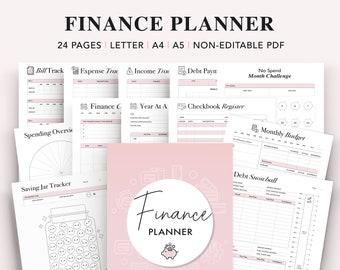 Financial Planner Bundle: Savings, Budget, Debt Tracker (A5, A4, Letter PDF)