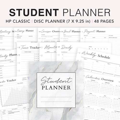College Student Planner Printable University Academic Planner Etsy