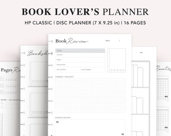 Lesetracker Printable, Happy Planner Insert, Lesetagebuch, Buchliebhaber Planer Bundle, Buch review, HP Classic PDF