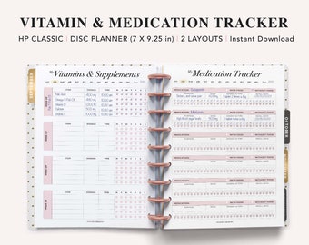 Happy Planner Medication & Vitamin Tracker Inserts (PDF)