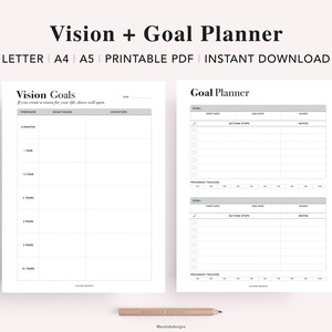 Productivity Planner Bundle Printable, Work Planner, Project Tracker, Life Organizer Template, To Do List, US Letter, A4, A5 planner inserts image 2