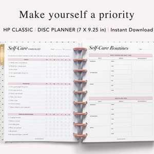 Self-care Checklist Tracker: Happy Planner Classic Insert (PDF) - Etsy