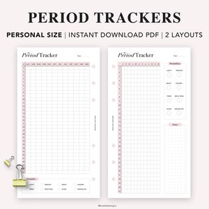 PERSONAL - Period Tracker Printable, Menstrual Cycle Planner, Period Tracking, Fertility Ovulation Tracker, Personal size insert, PDF