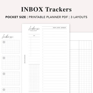 POCKET - Printable Inbox Planner Inserts, Inbox Tracker, Inbox System, To Do List Template, To Do List Priorities, List Brain Dump, PDF