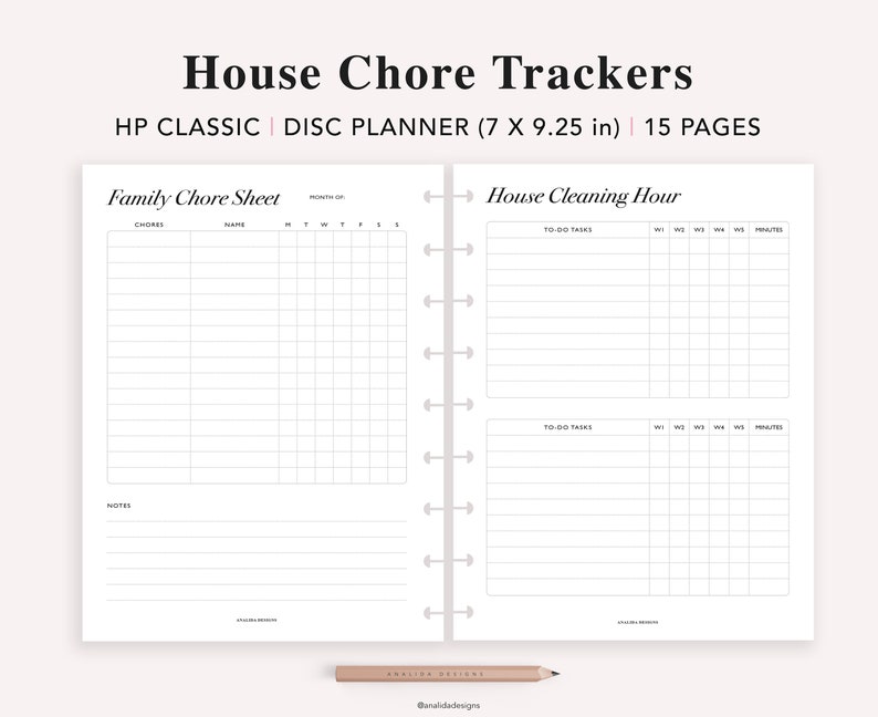 Cleaning Schedule Printable: Happy Planner Classic Inserts (digital ...