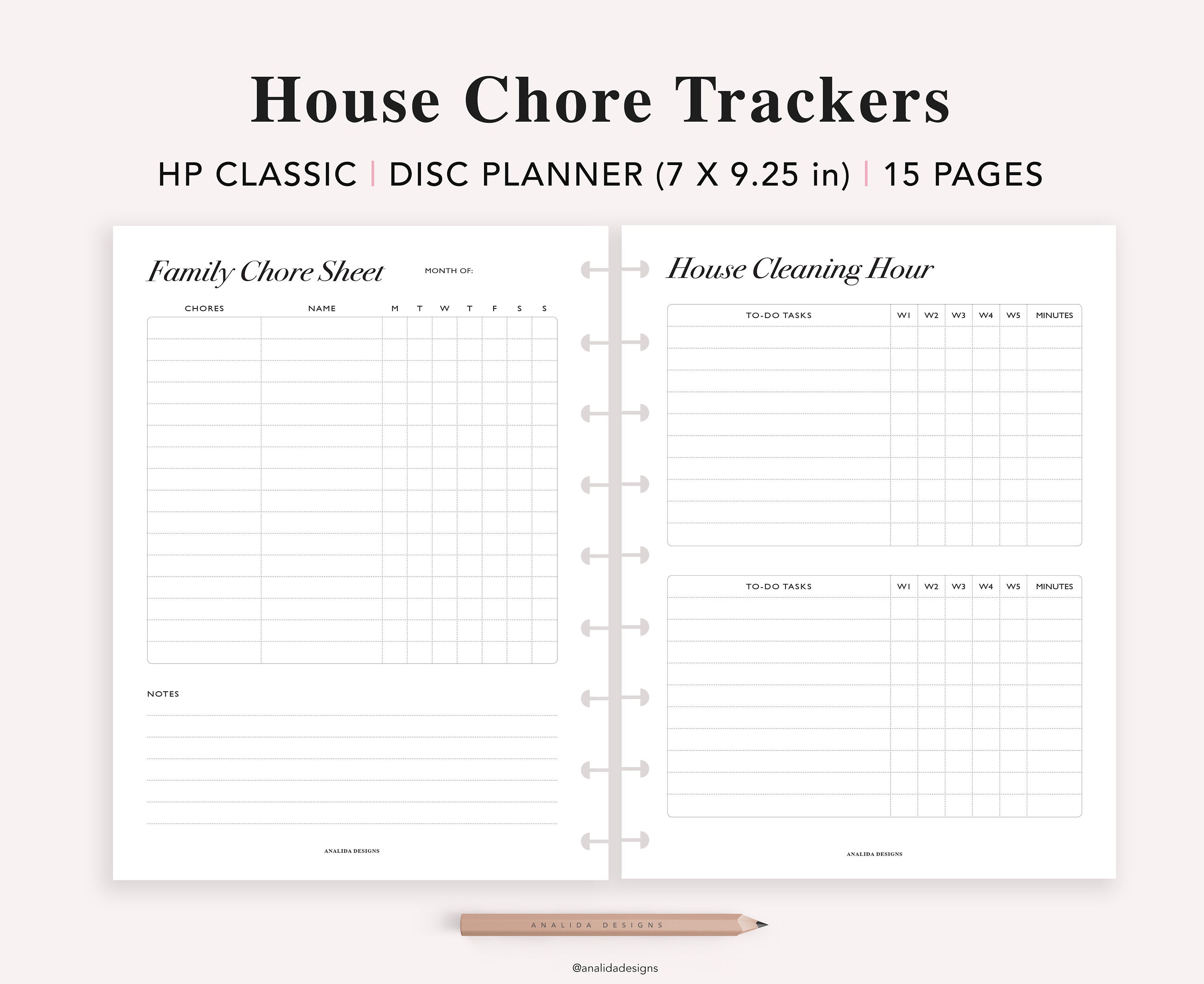 Cleaning Schedule Printable: Happy Planner Classic Inserts (digital ...
